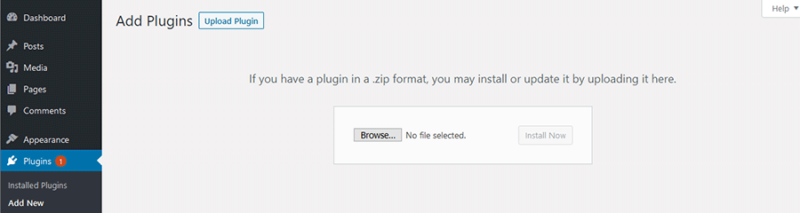 WordPress 添加插件屏幕。